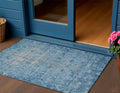 3 X 5 Blue Oriental Washable Indoor Outdoor Area Rug
