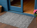 3 X 5 Gray Oriental Washable Indoor Outdoor Area Rug