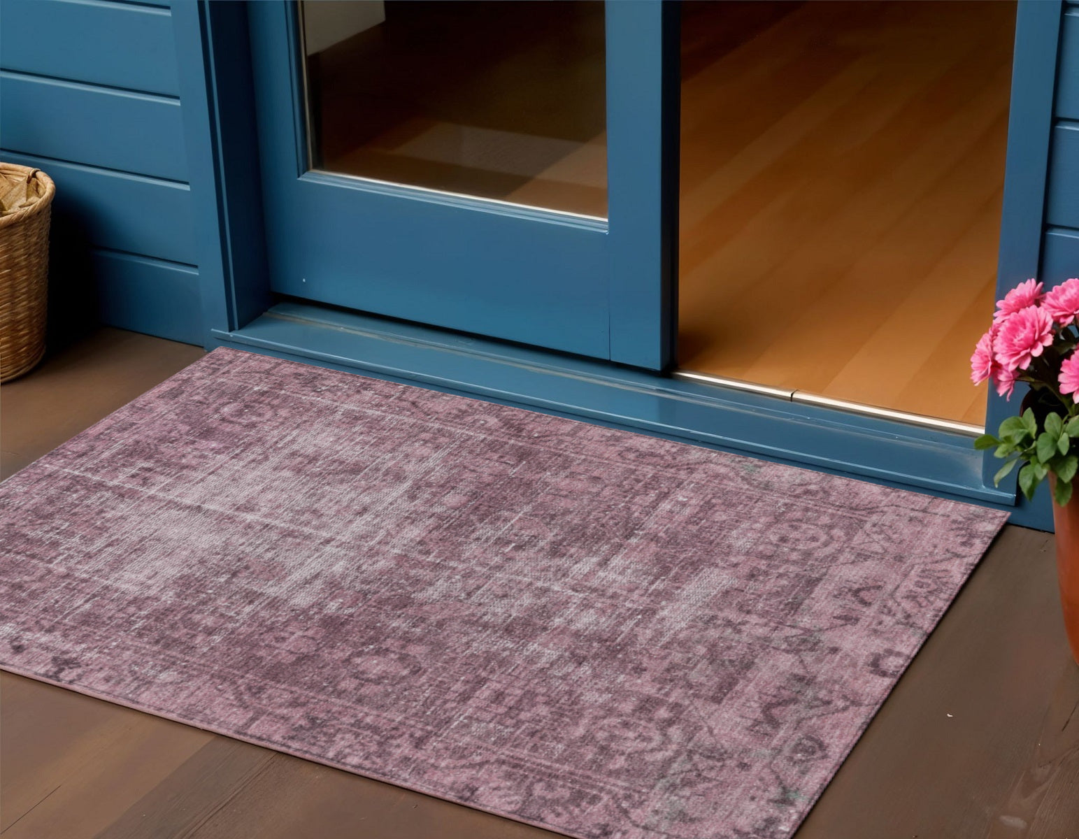 3 X 5 Merlot Oriental Washable Indoor Outdoor Area Rug
