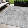 5 X 8 Charcoal Oriental Washable Indoor Outdoor Area Rug