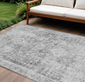 8 X 10 Charcoal Oriental Washable Indoor Outdoor Area Rug