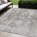 5 X 8 Chocolate Oriental Washable Indoor Outdoor Area Rug