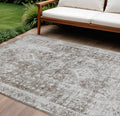 10 X 14 Chocolate Oriental Washable Indoor Outdoor Area Rug