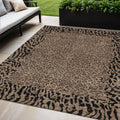 5 X 8 Brown Animal Print Washable Indoor Outdoor Area Rug
