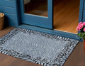 3 X 5 Blue Animal Print Washable Indoor Outdoor Area Rug