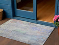 3 X 5 Purple Abstract Washable Indoor Outdoor Area Rug