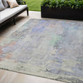 5 X 8 Purple Abstract Washable Indoor Outdoor Area Rug