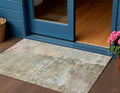 3 X 5 Brown Abstract Washable Indoor Outdoor Area Rug