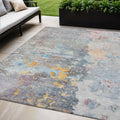 5 X 8 Granite Gray Abstract Washable Indoor Outdoor Area Rug