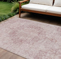 10 X 14 Pink Floral Medallion Washable Indoor Outdoor Area Rug