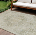 8 X 10 Sage Floral Medallion Washable Indoor Outdoor Area Rug