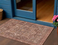 3 X 5 Burgundy Medallion Washable Indoor Outdoor Area Rug