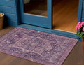 3 X 5 Eggplant Medallion Washable Indoor Outdoor Area Rug