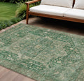 10 X 14 Emerald Medallion Washable Indoor Outdoor Area Rug