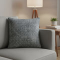 21 Dark Gray Splatter Linen Throw Pillow Cover