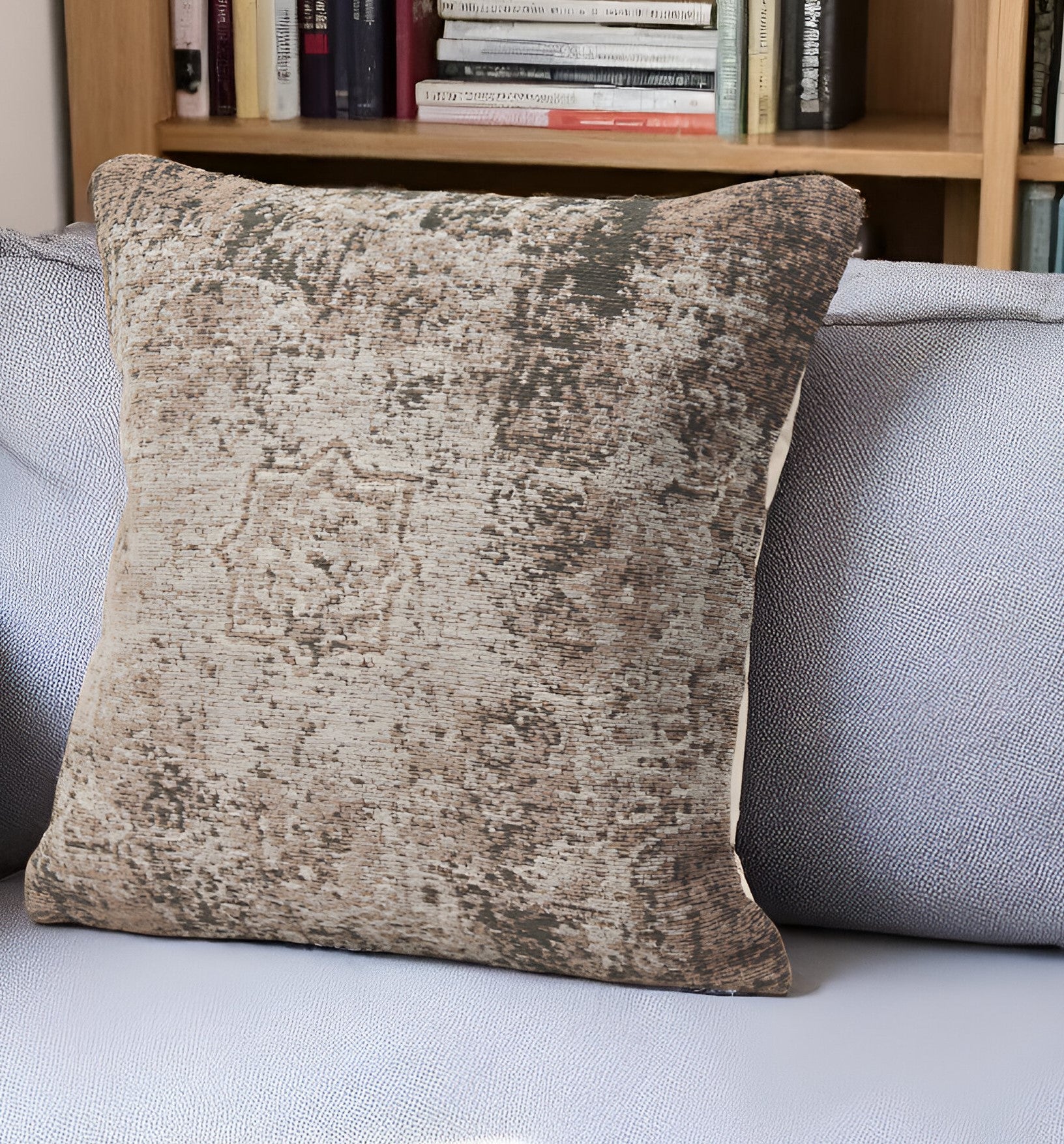 20 Taupe Chenille Throw Pillow Cover with Texture