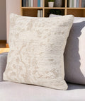 20 Cream And Beige Abstract Cotton Throw Pillow Cover with Texture