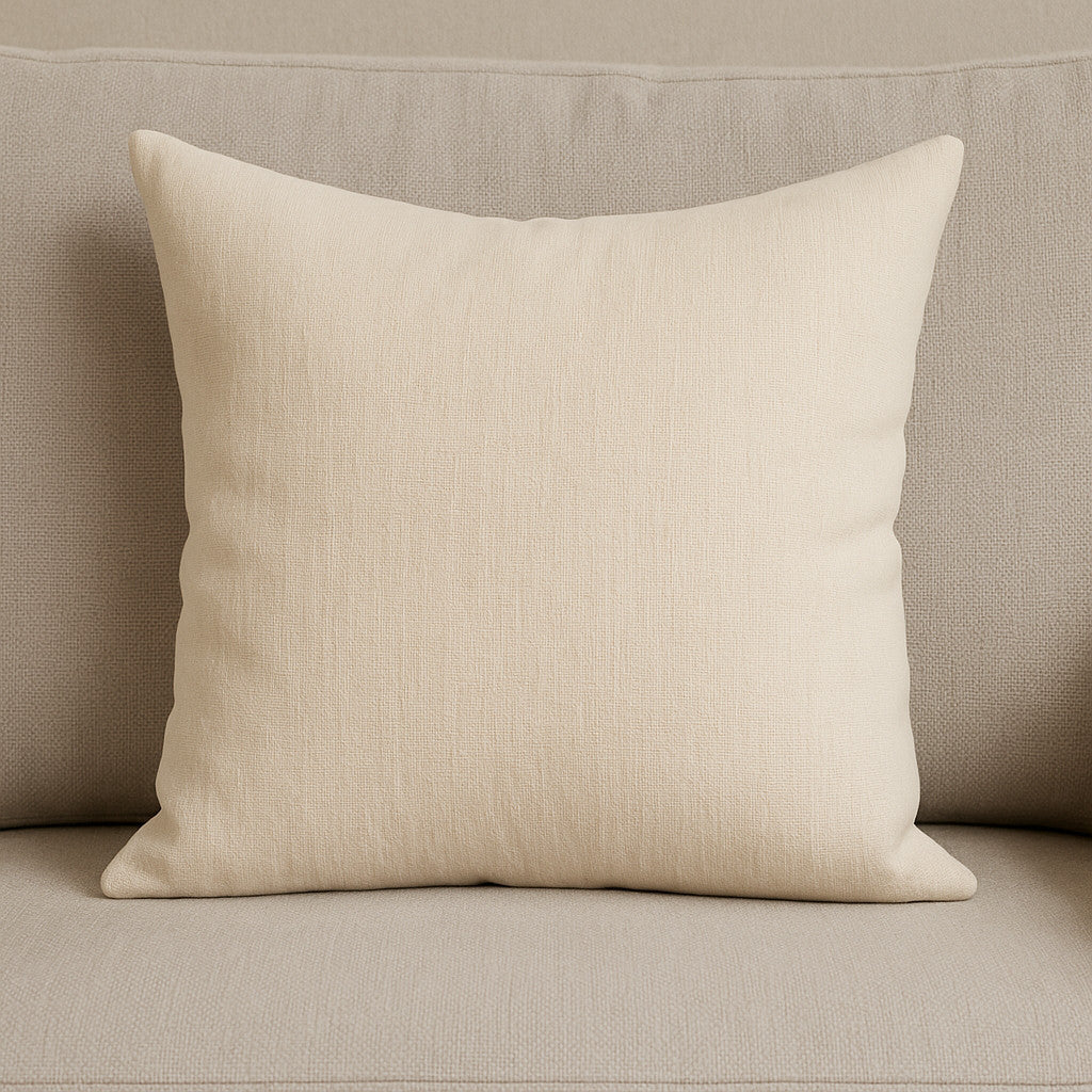 22 Cream Cotton Blend Throw Pillow Cover with Texture