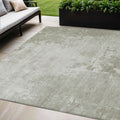 5 X 8 Linen Abstract Washable Indoor Outdoor Area Rug