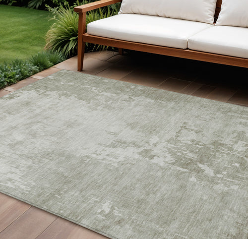 10 X 14 Linen Abstract Washable Indoor Outdoor Area Rug