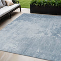 5 X 8 Sky Blue Abstract Washable Indoor Outdoor Area Rug