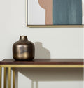 7 Antiqued Gold Metal Cylinder Table Vase