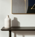 11 Off White And Natural Geometric Metal Cylinder Table Vase