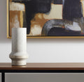 13 Off White And Gold Metal Cylinder Table Vase
