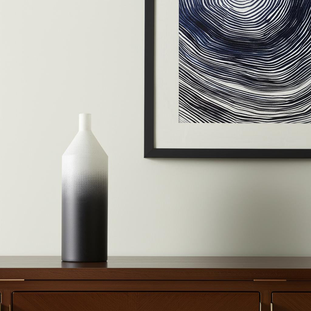 20 Black And White Ombre Metal Table Vase
