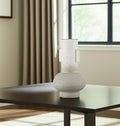 13 Off White And Gold Metal Table Vase