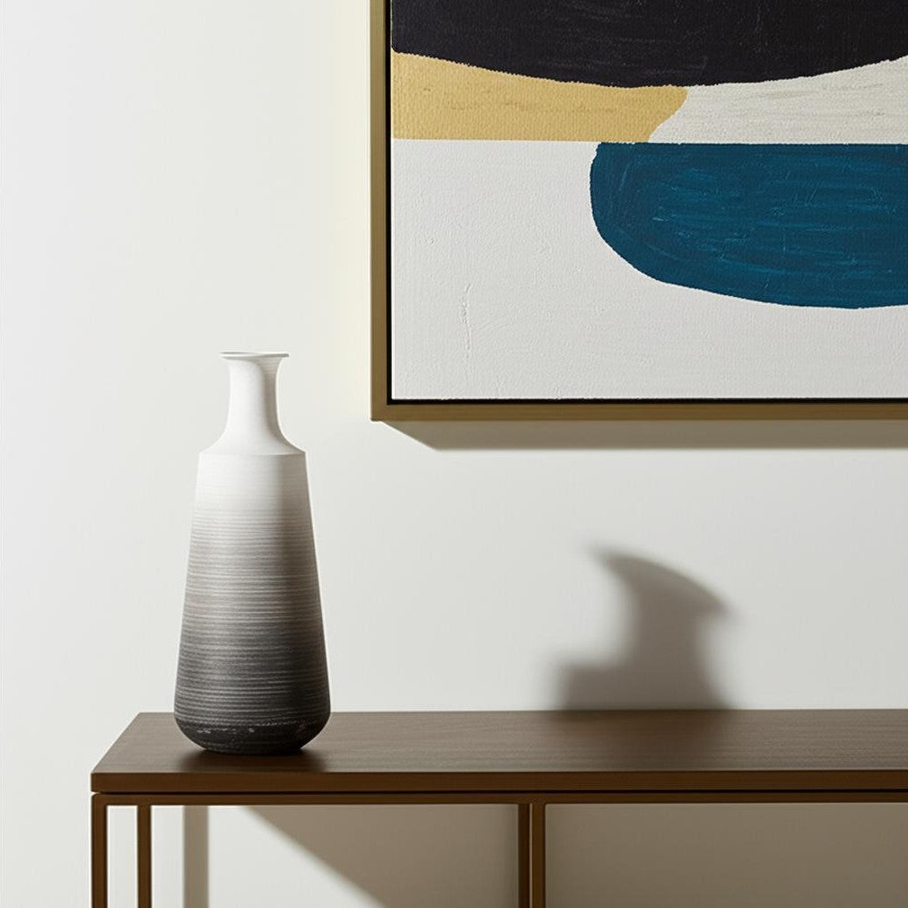 20 Gray And White Ombre Metal Table Vase