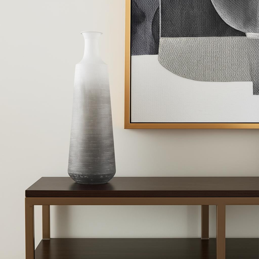 24 Gray And White Ombre Metal Table Vase