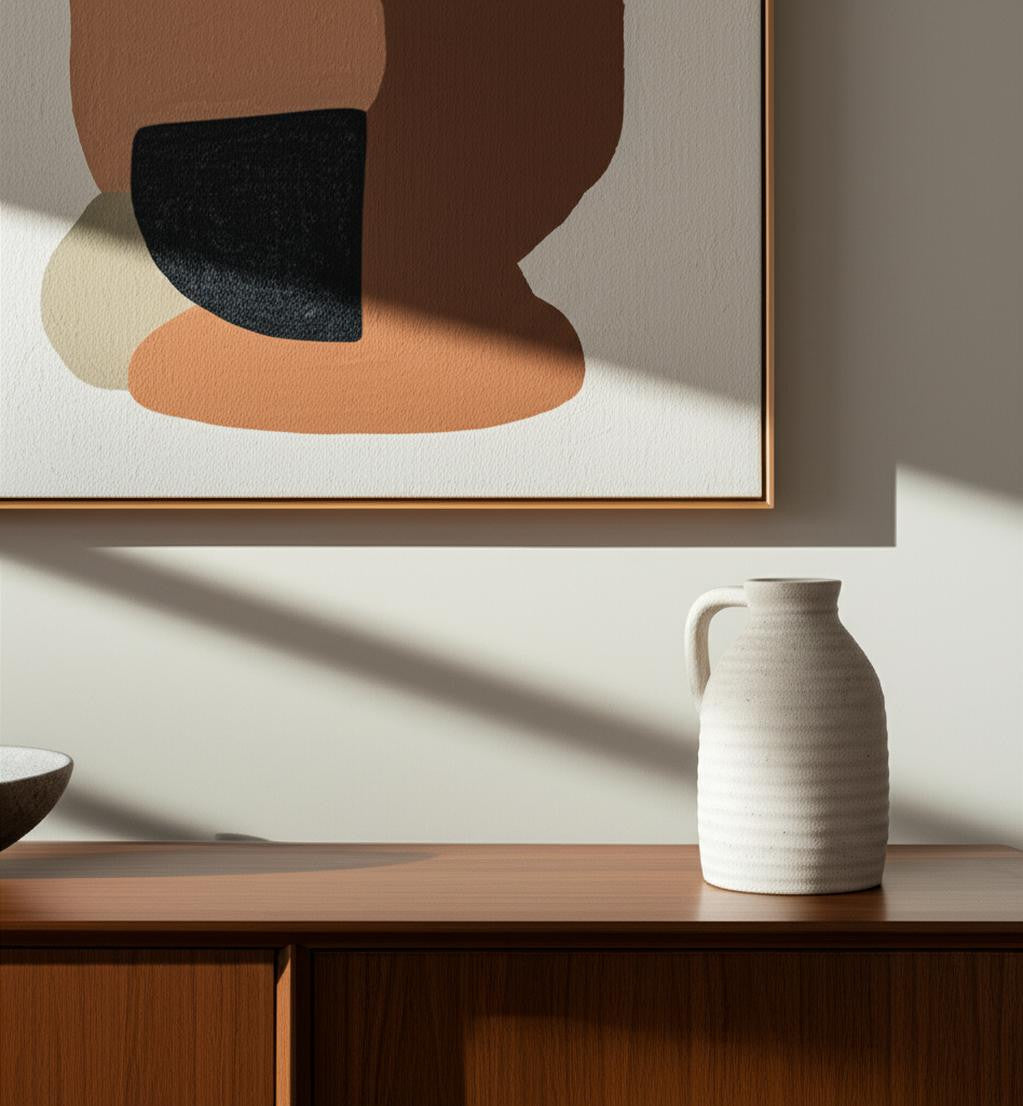 9 Off White Ceramic Jug Table Vase