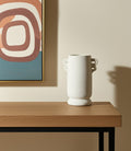 10 Off White Ceramic Cylinder Table Vase With Handles