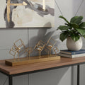 8 Brass Distressed Geometric Metal Tabletop Tealight Candle Holder