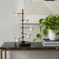 17 Black Distressed Abstract Metal Tabletop Tealight Candle Holder