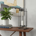 24 Black Geometric Metal Tabletop Lantern Candle Holder