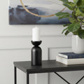 9 Black Metal Tabletop Pillar Candle Holder