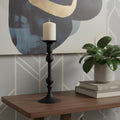 10 Black Glass Tabletop Taper Candlestick
