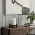14 Black Metal Abstract Tabletop Hurricane Candle Holder