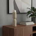 13 Beige Metal Abstract Tabletop Candle Holder
