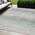 5 X 8 Linen Striped Washable Indoor Outdoor Area Rug