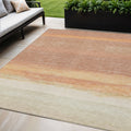 5 X 8 Salmon Striped Washable Indoor Outdoor Area Rug