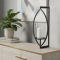 22 Black Geometric Metal And Glass Lantern Candle Holder
