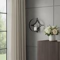 6 Black Quatrefoil Metal And Glass Wall Sconce Candle Holder