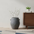 32 Gray Ceramic Amphora Floor Vase