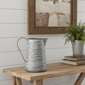 8 Gray And White Striped Metal Tapered Jug Vase