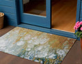 3 X 5 Orange Abstract Washable Indoor Outdoor Area Rug