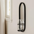 19 Black And Clear Glass Bottle Metal And Mirrored Glass Oval Wall Vase