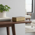 3 Gold Metal Decorative Box Tabletop Sculpture